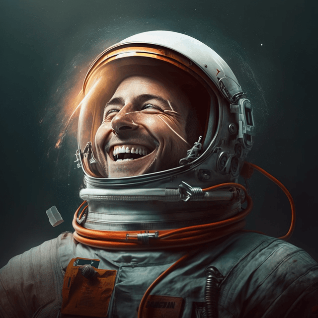 excited astronaut